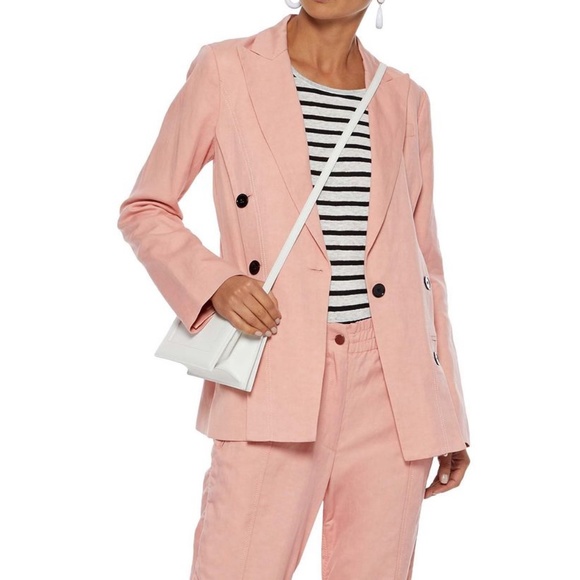 Derek Lam Linen Oversize Boyfriend Blazer Jacket Pink Size 8